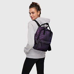 Рюкзак женский Фиолетово-синяя волнообразная абстракция, цвет: 3D-принт — фото 2