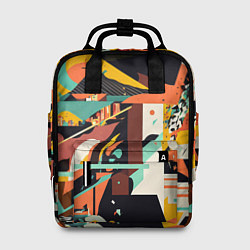 Рюкзак женский Авангардная геометрическая композиция, цвет: 3D-принт