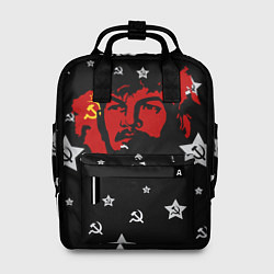 Рюкзак женский Ленин на фоне звезд, цвет: 3D-принт