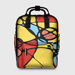 Рюкзак женский Яркий абстрактный узор из цветных овалов и плавных, цвет: 3D-принт