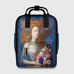 Рюкзак женский Русалка в стиле Ренессанса с цветами, цвет: 3D-принт
