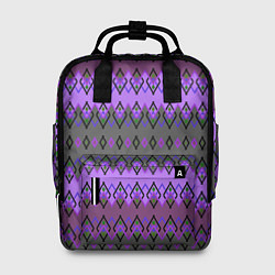Женский рюкзак Серо-фиолетовый этнический геометрический узор