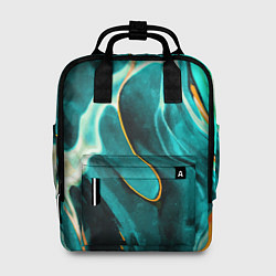 Рюкзак женский Жидкая краска - голубые разводы, цвет: 3D-принт