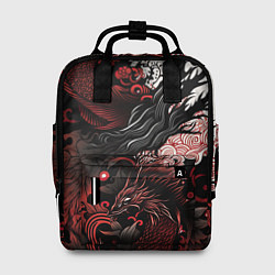 Рюкзак женский Красный Irezumi узор, цвет: 3D-принт