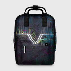 Рюкзак женский Неоновая линия в листве, цвет: 3D-принт