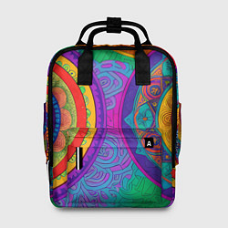 Рюкзак женский Красочные этнические орнаменты, цвет: 3D-принт
