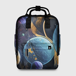 Рюкзак женский Планеты во вселенной, цвет: 3D-принт