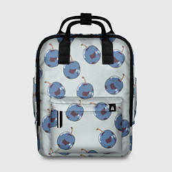Рюкзак женский Слива сизая, пиксель, паттерн, цвет: 3D-принт