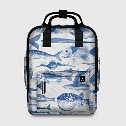 Рюкзак женский Морские рыбы, цвет: 3D-принт