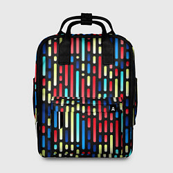 Рюкзак женский Неоновые полосы - авангардный паттерн, цвет: 3D-принт