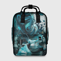 Рюкзак женский Абстрактные голубые брызги краски, цвет: 3D-принт