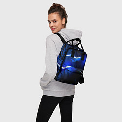 Рюкзак женский Металлические соты с синей подсветкой, цвет: 3D-принт — фото 2