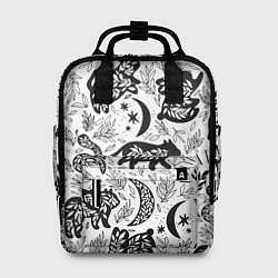 Рюкзак женский Веточки и лесные звери - паттерн, цвет: 3D-принт