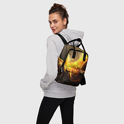 Рюкзак женский Золотые волны, цвет: 3D-принт — фото 2