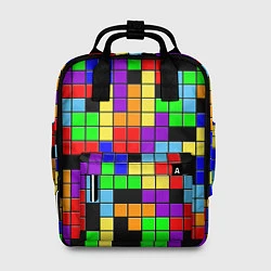 Рюкзак женский Тетрис цветные блоки, цвет: 3D-принт