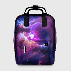 Рюкзак женский Небула в космосе в фиолетовых тонах - нейронная се, цвет: 3D-принт