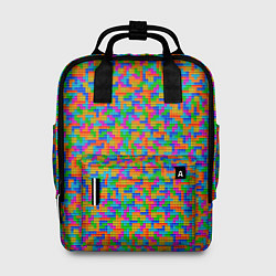 Рюкзак женский Мелкие блоки Тетрис, цвет: 3D-принт
