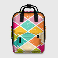 Рюкзак женский Весёлые ромбики, цвет: 3D-принт