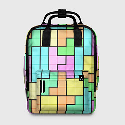 Рюкзак женский Светлая стена из блоков Тетриса, цвет: 3D-принт