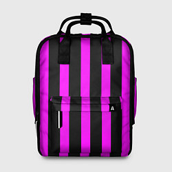 Женский рюкзак В полоску черного и фиолетового цвета