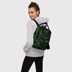 Рюкзак женский Разломы зеленого пламени, цвет: 3D-принт — фото 2