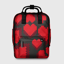 Рюкзак женский Pixel hearts, цвет: 3D-принт