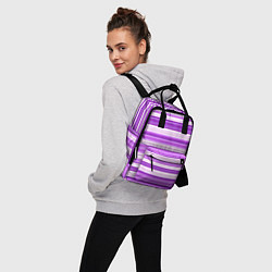 Рюкзак женский Фиолетовые полосы, цвет: 3D-принт — фото 2