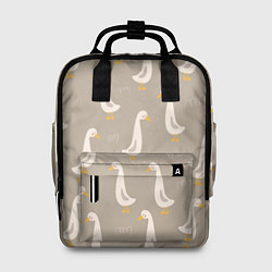 Рюкзак женский Утки на травке - бежевый, цвет: 3D-принт