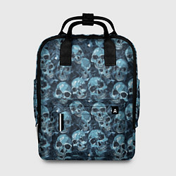 Рюкзак женский Синие черепа, цвет: 3D-принт