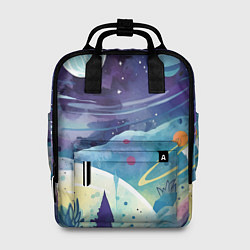Рюкзак женский Абстрактный акварельный пейзаж: арт нейросети, цвет: 3D-принт