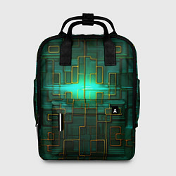Рюкзак женский Тёмно-зелёная электросхема, цвет: 3D-принт