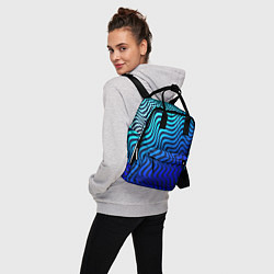 Рюкзак женский Абстрактный узор - морской градиент, цвет: 3D-принт — фото 2