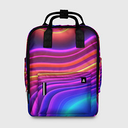 Рюкзак женский Яркие неоновые волны, цвет: 3D-принт