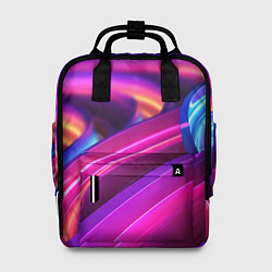 Рюкзак женский Неоновые абстрактные волны, цвет: 3D-принт