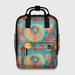 Рюкзак женский Круги полосы абстракция, цвет: 3D-принт