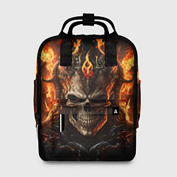 Рюкзак женский Лучший огненный череп, цвет: 3D-принт