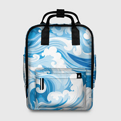 Рюкзак женский Голубые волны, цвет: 3D-принт