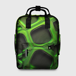 Рюкзак женский Объемные зеленые соты, цвет: 3D-принт