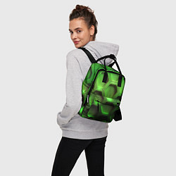 Рюкзак женский Объемные зеленые соты, цвет: 3D-принт — фото 2