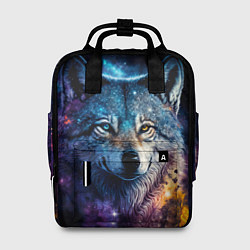 Рюкзак женский Космический звездный волк, цвет: 3D-принт