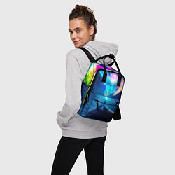 Рюкзак женский Цветной космос и горы, цвет: 3D-принт — фото 2