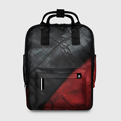 Рюкзак женский Черно - красная кожа, цвет: 3D-принт