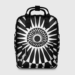 Рюкзак женский Черно белый узор с радиусами, цвет: 3D-принт