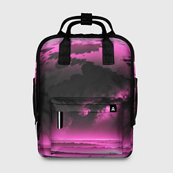 Женский рюкзак Сай фай пейзаж в черно розовых тонах