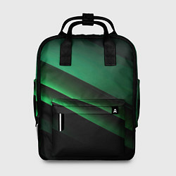 Рюкзак женский Черно зеленые полосы, цвет: 3D-принт