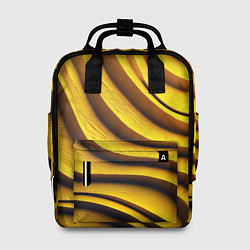 Рюкзак женский Желтые абстрактные полосы, цвет: 3D-принт