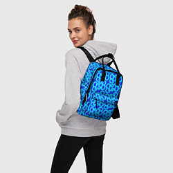 Рюкзак женский Логотип Барби - синий паттерн, цвет: 3D-принт — фото 2