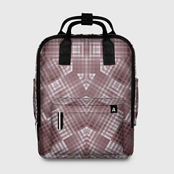 Рюкзак женский В коричневых тонах геометрический узор, цвет: 3D-принт