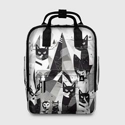 Рюкзак женский Абстрактные коты, цвет: 3D-принт