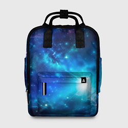 Рюкзак женский Звёздный космос чёрно-синий, цвет: 3D-принт